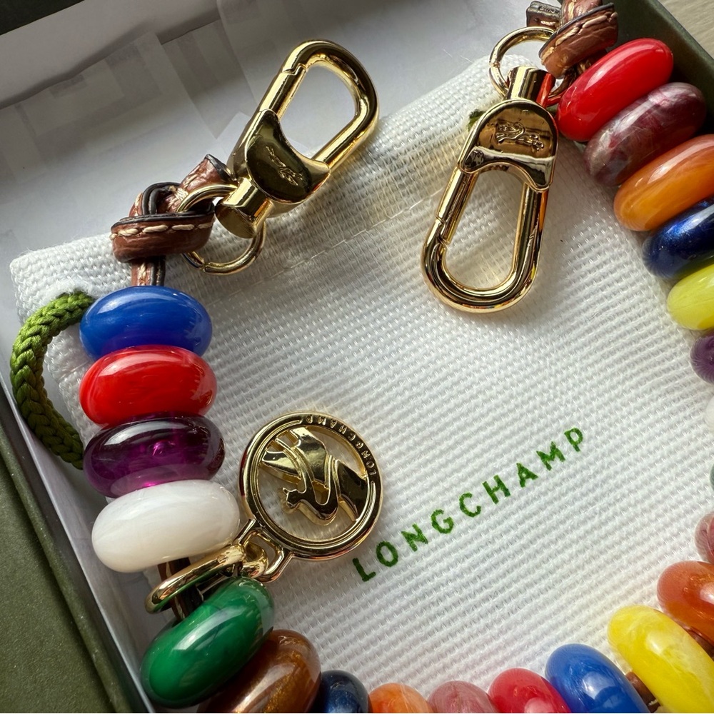 Longchamp Multicolor Beaded bag charm/holder.